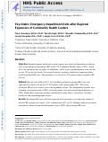 Cover page: Psychiatric Emergency Department Visits After Regional Expansion of Community Health Centers