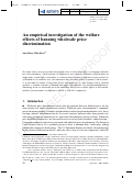 Cover page: An Empirical Investigation of the Welfare Effects of Banning Wholesale Price Discrimination