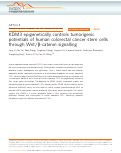 Cover page: KDM3 epigenetically controls tumorigenic potentials of human colorectal cancer stem cells through Wnt/β-catenin signalling.