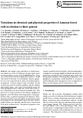 Cover page: Variations in chemical and physical properties of Amazon forest soils in relation to their genesis