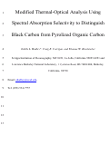 Cover page: Modified thermal-optical analysis using spectral absorption selectivity to distinguish black carbon from pyrolized organic carbon