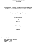 Cover page: Working Memory Components as Predictors of Word Problem Solving: Does Rapid Automatized Naming Speed Mediate the Relationship?