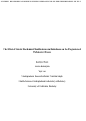 Cover page of The Effect of Enteric Biochemical Modifications and Imbalances on the Progression of Parkinson’s Disease