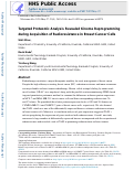 Cover page: Targeted Proteomic Analysis Revealed Kinome Reprogramming during Acquisition of Radioresistance in Breast Cancer Cells.