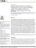 Cover page: Heterotrophic N2-fixation contributes to nitrogen economy of a common wetland sedge, Schoenoplectus californicus