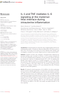 Cover page: IL-1 and TNF mediates IL-6 signaling at the maternal-fetal interface during intrauterine inflammation.