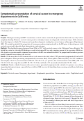 Cover page: Symptomatic presentation of cervical cancer in emergency departments in California