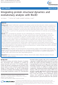 Cover page: Integrating protein structural dynamics and evolutionary analysis with Bio3D