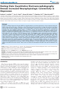 Cover page: Resting-State Quantitative Electroencephalography Reveals Increased Neurophysiologic Connectivity in Depression