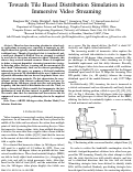 Cover page: Towards Tile Based Distribution Simulation in Immersive Video Streaming