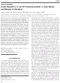 Cover page: Acute Hepatitis C in an HIV-Infected patient: A Case Report and Review of Literature