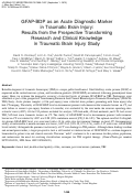 Cover page: GFAP-BDP as an acute diagnostic marker in traumatic brain injury: results from the prospective transforming research and clinical knowledge in traumatic brain injury study.