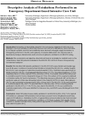 Cover page: Descriptive Analysis of Extubations Performed in an Emergency Department-based Intensive Care Unit