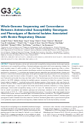 Cover page: Whole-Genome Sequencing and Concordance Between Antimicrobial Susceptibility Genotypes and Phenotypes of Bacterial Isolates Associated with Bovine Respiratory Disease