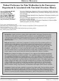 Cover page: Patient Preference for Pain Medication in the Emergency Department Is Associated with Non-fatal Overdose History