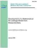 Cover page: Development of a Mathematical Air-Leakage Model from Measured Data