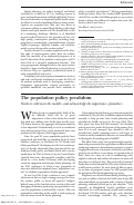 Cover page of The Population Policy Pendulum: Needs to Settle Near the Middle--And Acknowledge the Importance of Numbers