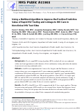 Cover page: Using a Multitest Algorithm to Improve the Positive Predictive Value of Rapid HIV Testing and Linkage to HIV Care in Nonclinical HIV Test Sites