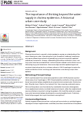 Cover page: The importance of thinking beyond the water-supply in cholera epidemics: A historical urban case-study