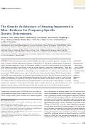 Cover page: The Genetic Architecture of Hearing Impairment in Mice: Evidence for Frequency-Specific Genetic Determinants