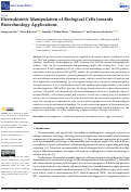 Cover page: Electrokinetic Manipulation of Biological Cells towards Biotechnology Applications.