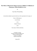 Cover page: The Effect of Placement Change on Foster Children's Utilization of Emergency Mental Health Services