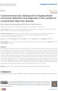 Cover page: Contrast-enhanced ultrasound for hepatocellular carcinoma detection and diagnosis in the context of nonalcoholic fatty liver disease