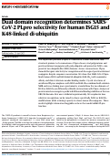 Cover page: Dual domain recognition determines SARS-CoV-2 PLpro selectivity for human ISG15 and K48-linked di-ubiquitin.