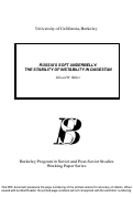 Cover page: Russia's Soft Underbelly: The Stability of Instability in Dagestan