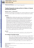 Cover page: Treating perioperative anxiety and pain in children: a tailored and innovative approach