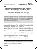 Cover page: Making genomic medicine evidence-based and patient-centered: a structured review and landscape analysis of comparative effectiveness research