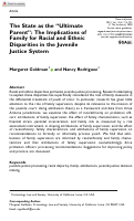 Cover page: The State as the “Ultimate Parent”: The Implications of Family for Racial and Ethnic Disparities in the Juvenile Justice System