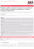 Cover page: Population mobility associated with higher risk sexual behaviour in eastern African communities participating in a Universal Testing and Treatment trial