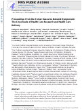 Cover page: Proceedings from the Turner Resource Network symposium: The crossroads of health care research and health care delivery