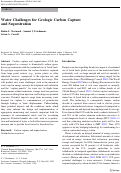 Cover page: Water Challenges for Geologic Carbon Capture and Sequestration