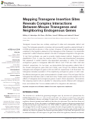 Cover page: Mapping Transgene Insertion Sites Reveals Complex Interactions Between Mouse Transgenes and Neighboring Endogenous Genes