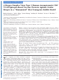 Cover page: A Herpes Simplex Virus Type 1 Human Asymptomatic CD8
              <sup>+</sup>
              T-Cell Epitopes-Based Vaccine Protects Against Ocular Herpes in a â��Humanizedâ�� HLA Transgenic Rabbit Model