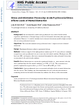 Cover page: Stress and information processing: acute psychosocial stress affects levels of mental abstraction.