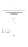 Cover page: Computational Studies on Biomolecular Diffusion and Electrostatics