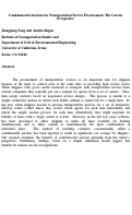 Cover page: Combinatorial Auctions for Transportation Service Procurement: The Carrier Perspective