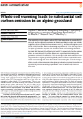 Cover page: Whole-soil warming leads to substantial soil carbon emission in an alpine grassland.