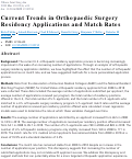 Cover page: Current Trends in Orthopaedic Surgery Residency Applications and Match Rates.