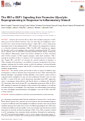 Cover page: The IRE1α-XBP1 Signaling Axis Promotes Glycolytic Reprogramming in Response to Inflammatory Stimuli