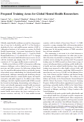 Cover page: Proposed Training Areas for Global Mental Health Researchers