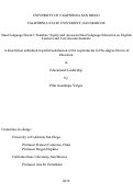 Cover page: Dual Language Doesn't Translate: Equity and Access in Dual Language Education on English Learners and Low-Income Students