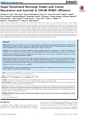 Cover page: Sugar-sweetened beverage intake and cancer recurrence and survival in CALGB 89803 (Alliance).