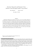 Cover page: Maturity Mismatch and Financial Crises: Evidence from Emerging Market Corporations