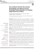 Cover page: Secondhand Smoke Decreased Excitability and Altered Action Potential Characteristics of Cardiac Vagal Neurons in Mice