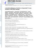 Cover page: Lung Nodule Malignancy Prediction in Sequential CT Scans: Summary of ISBI 2018 Challenge