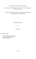 Cover page: Socio-Emotional Development in the Context of Close Relationships: The Role of Culture